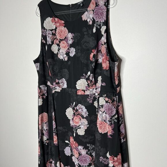 Torrid Dress Womens Plus Size 26 Black Floral Event Flowy Maxi Cottagecore Party - Picture 11 of 16